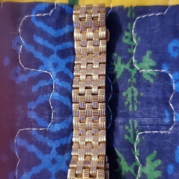 Tavan Wicker Woven Look Gold Tone Women's Watch‎ Diamond Numerals 3766-191 - Picture 3 of 8